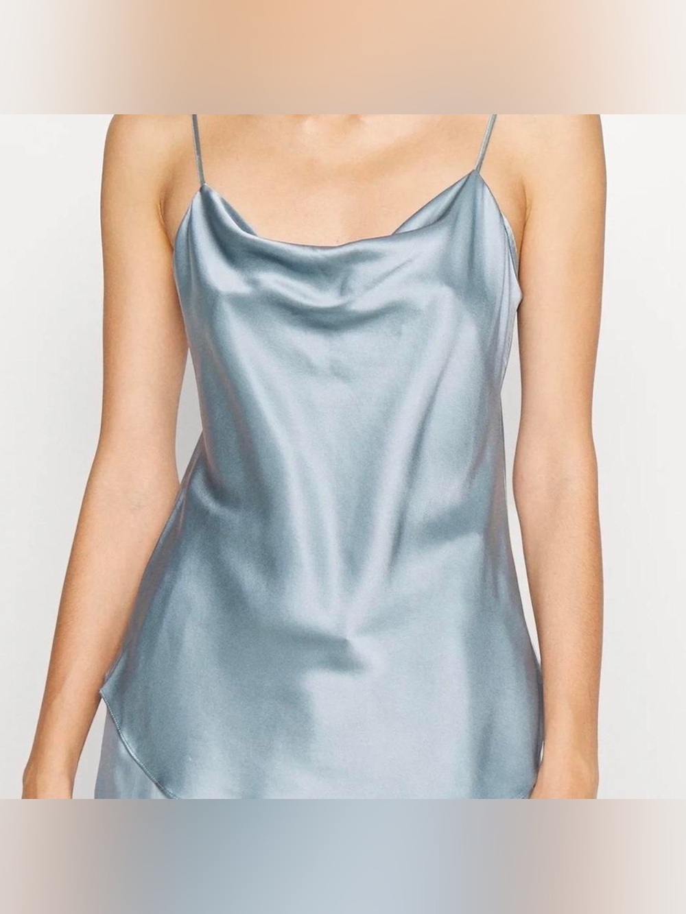 Cinq & Sept light blue cowl neck silk camisole in size M